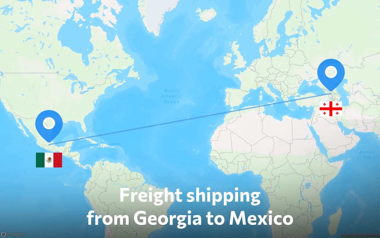 Shipping route from Georgia to Mexico