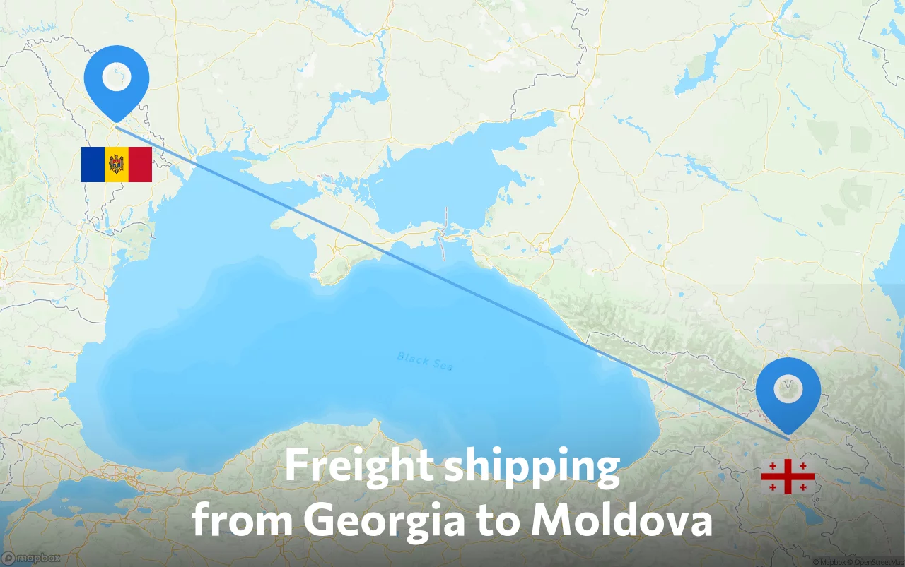Shipping route from Georgia to Moldova