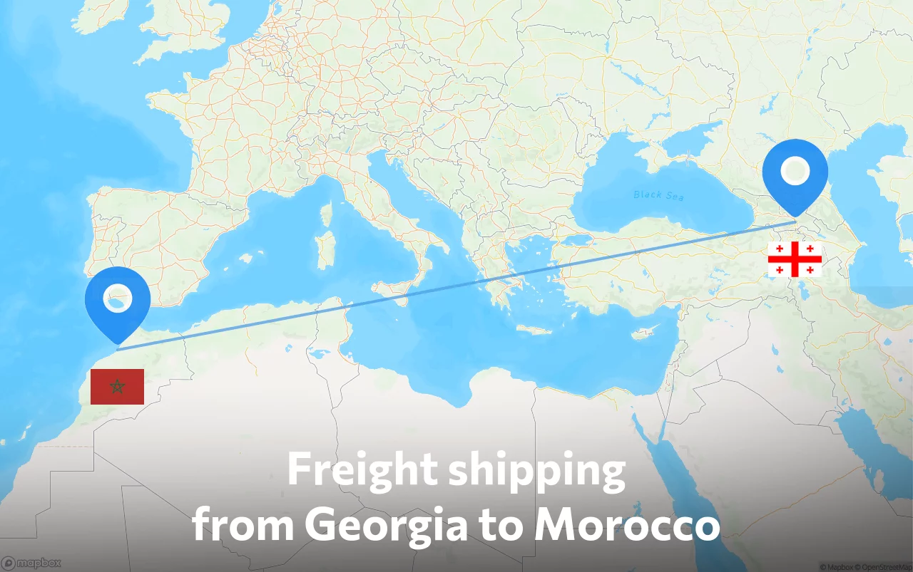 Shipping route from Georgia to Morocco