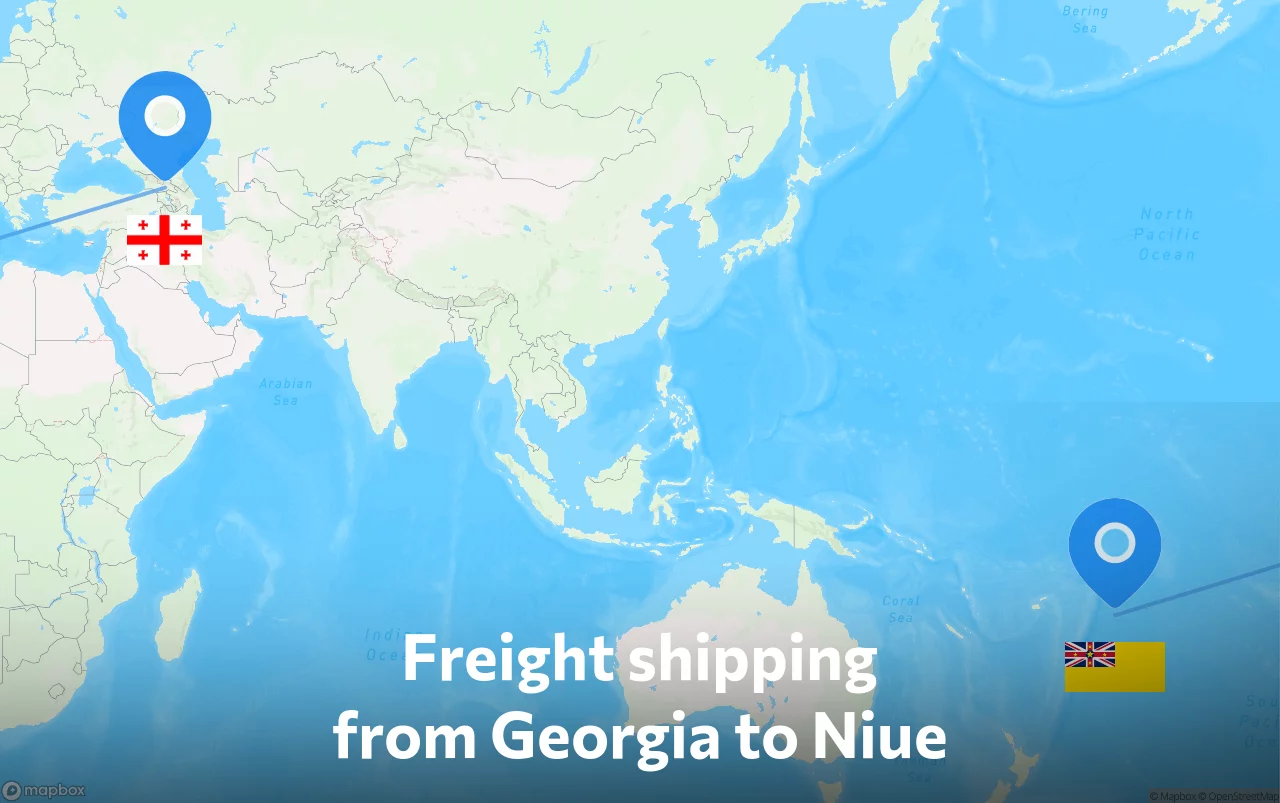 Shipping route from Georgia to Niue