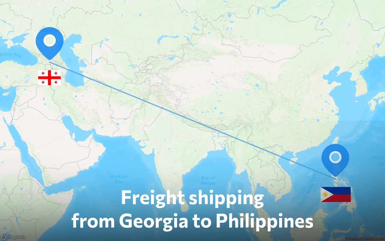 Shipping route from Georgia to Philippines