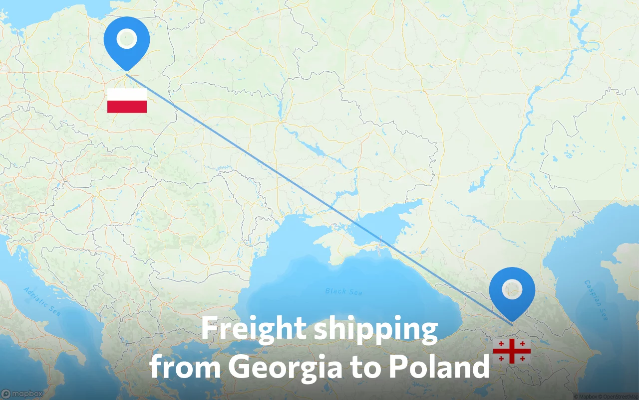 Shipping route from Georgia to Poland