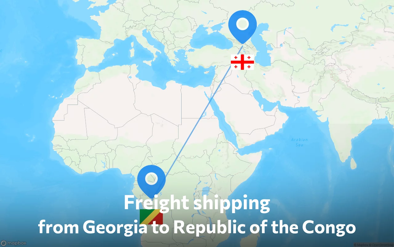 Shipping route from Georgia to Republic of the Congo