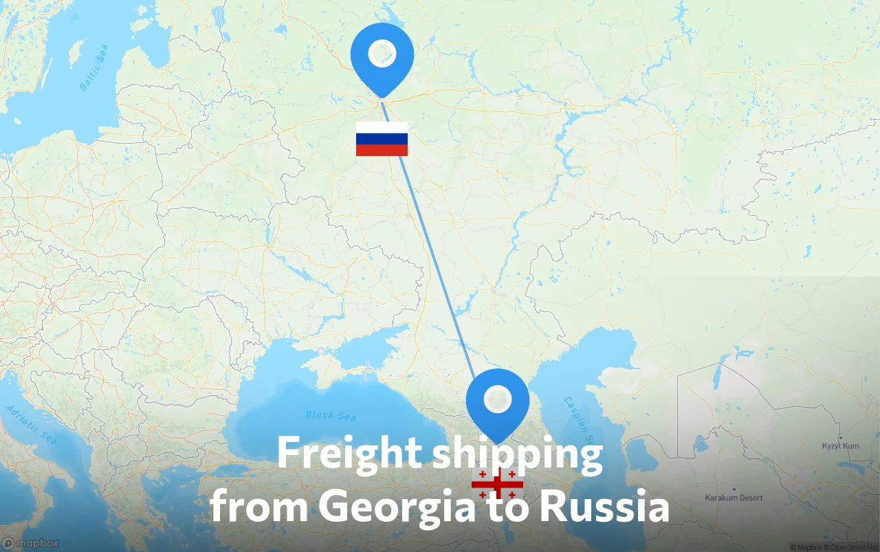 Shipping route from Georgia to Russia