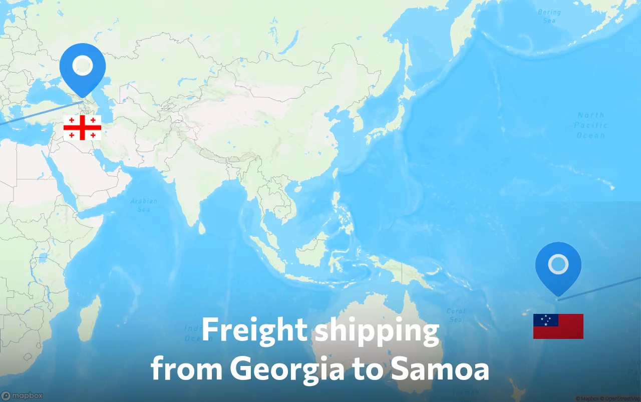 Shipping route from Georgia to Samoa