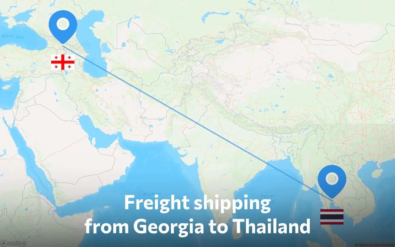 Shipping route from Georgia to Thailand