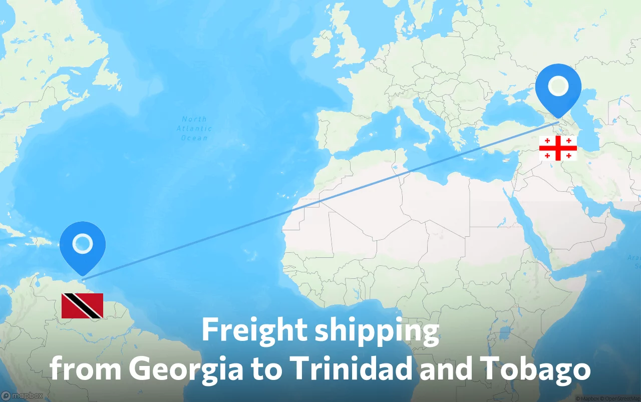 Shipping route from Georgia to Trinidad and Tobago