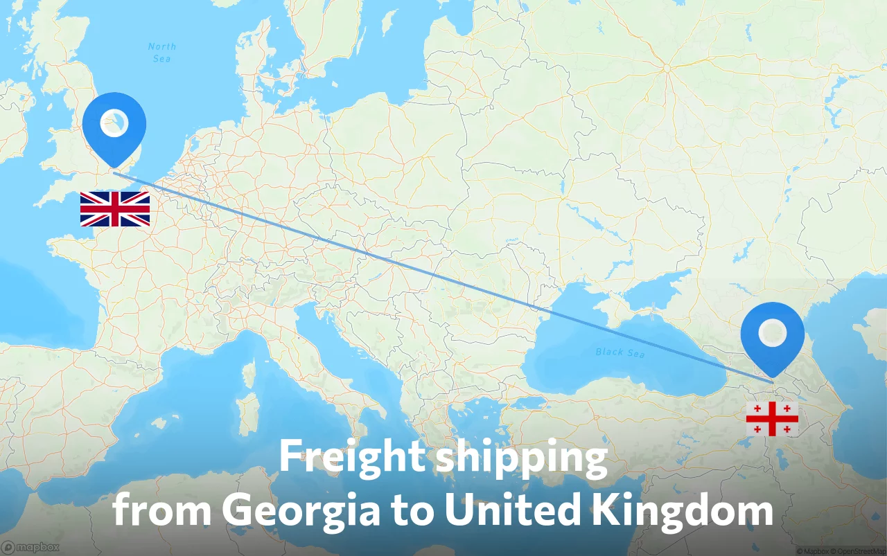 Shipping route from Georgia to United Kingdom