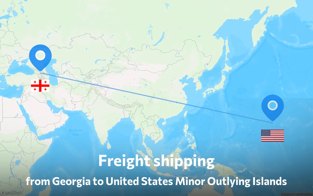 Shipping route from Georgia to United States Minor Outlying Islands