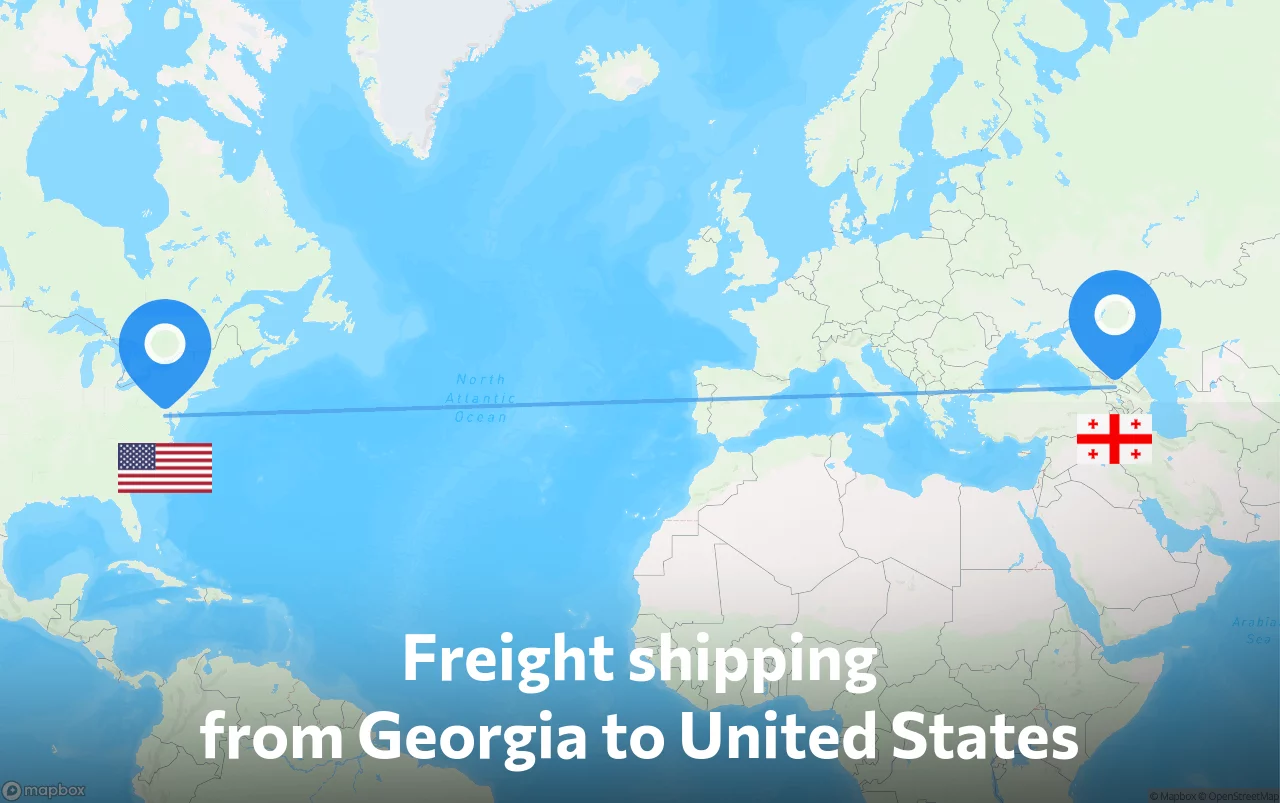 Shipping route from Georgia to United States
