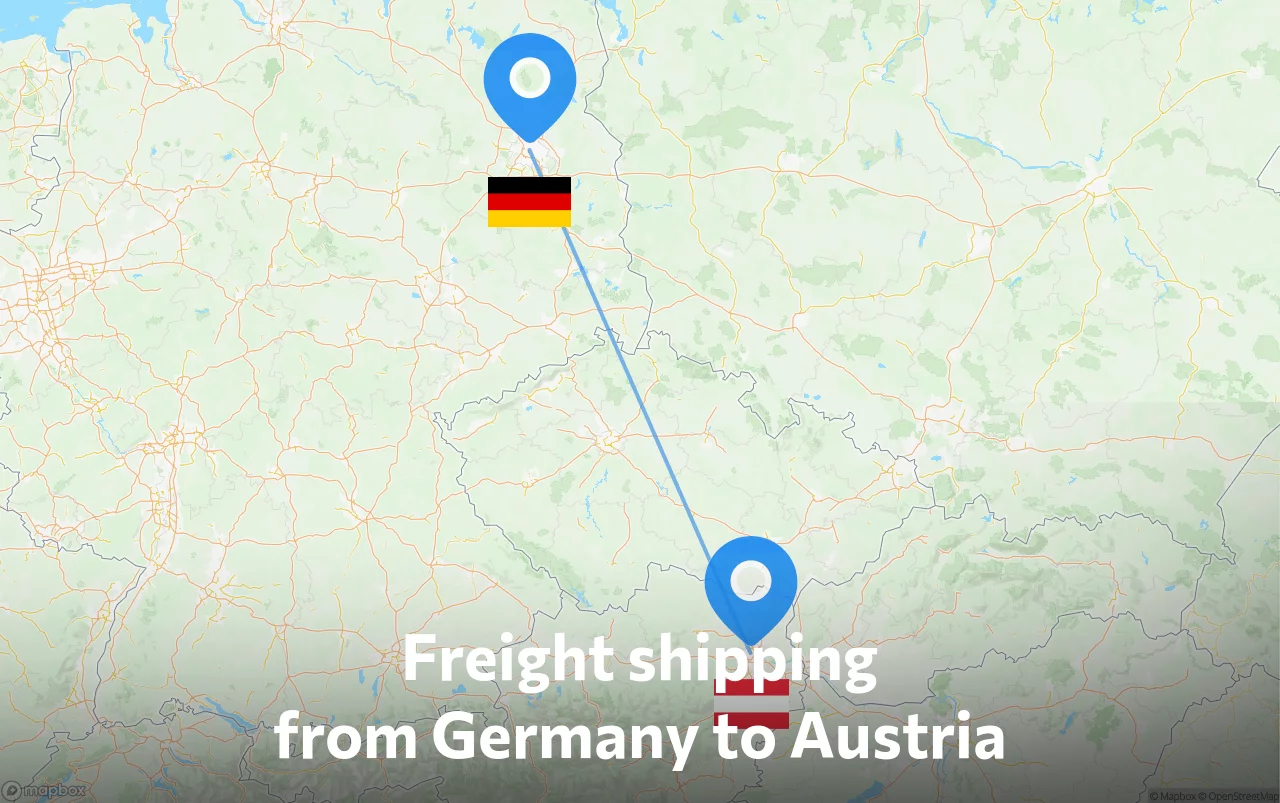 Shipping route from Germany to Austria