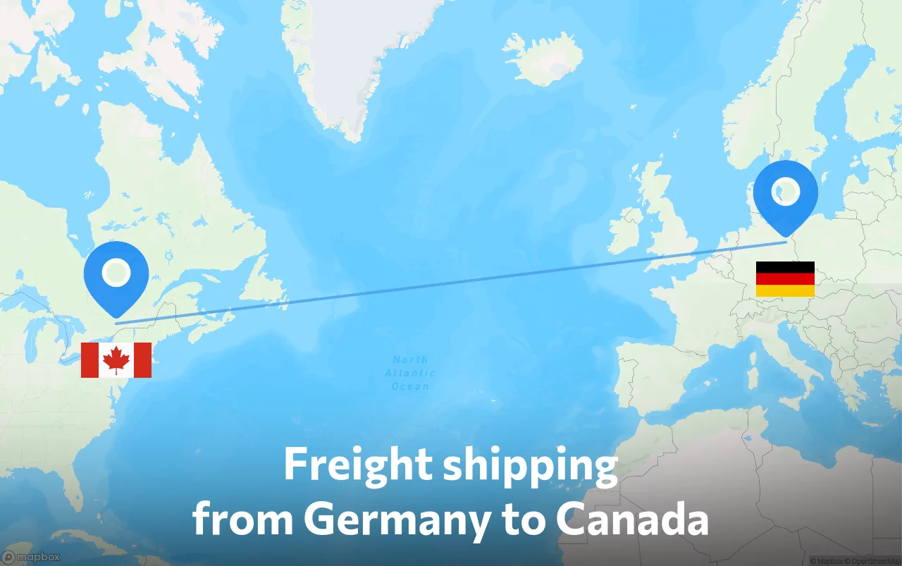 Shipping route from Germany to Canada