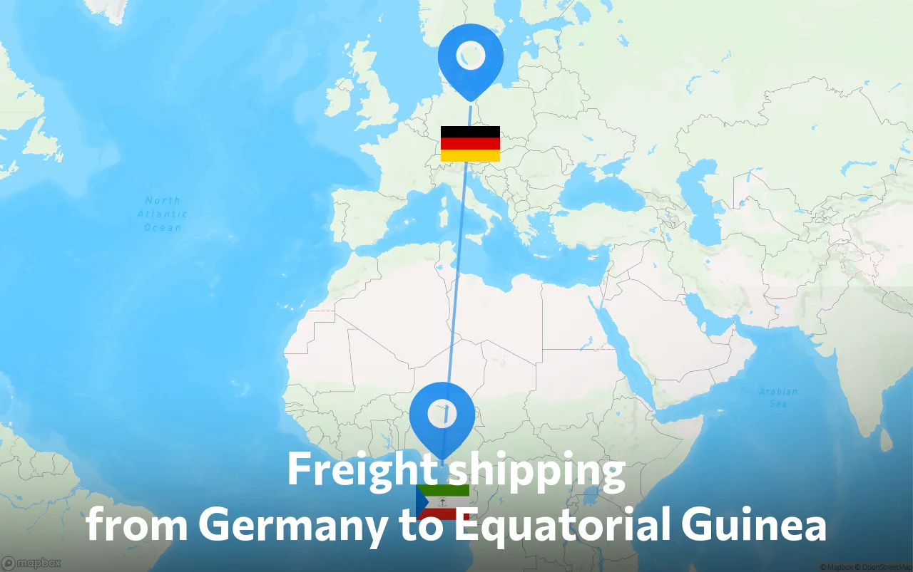 Shipping route from Germany to Equatorial Guinea