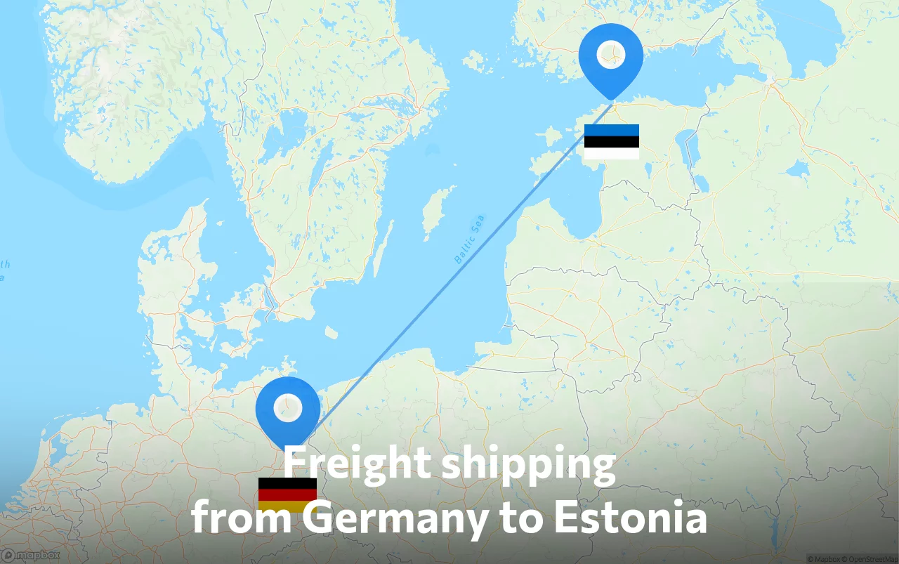 Shipping route from Germany to Estonia