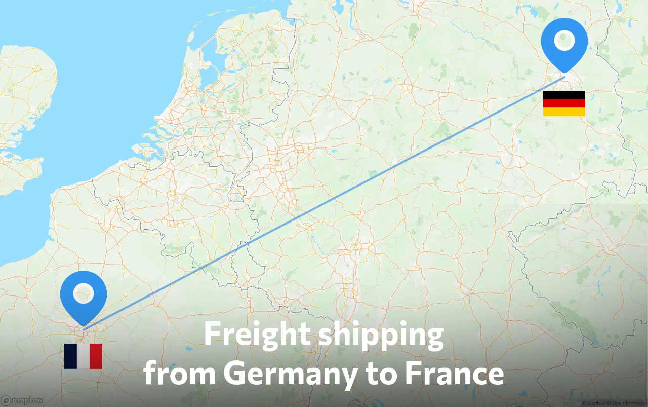 Shipping route from Germany to France