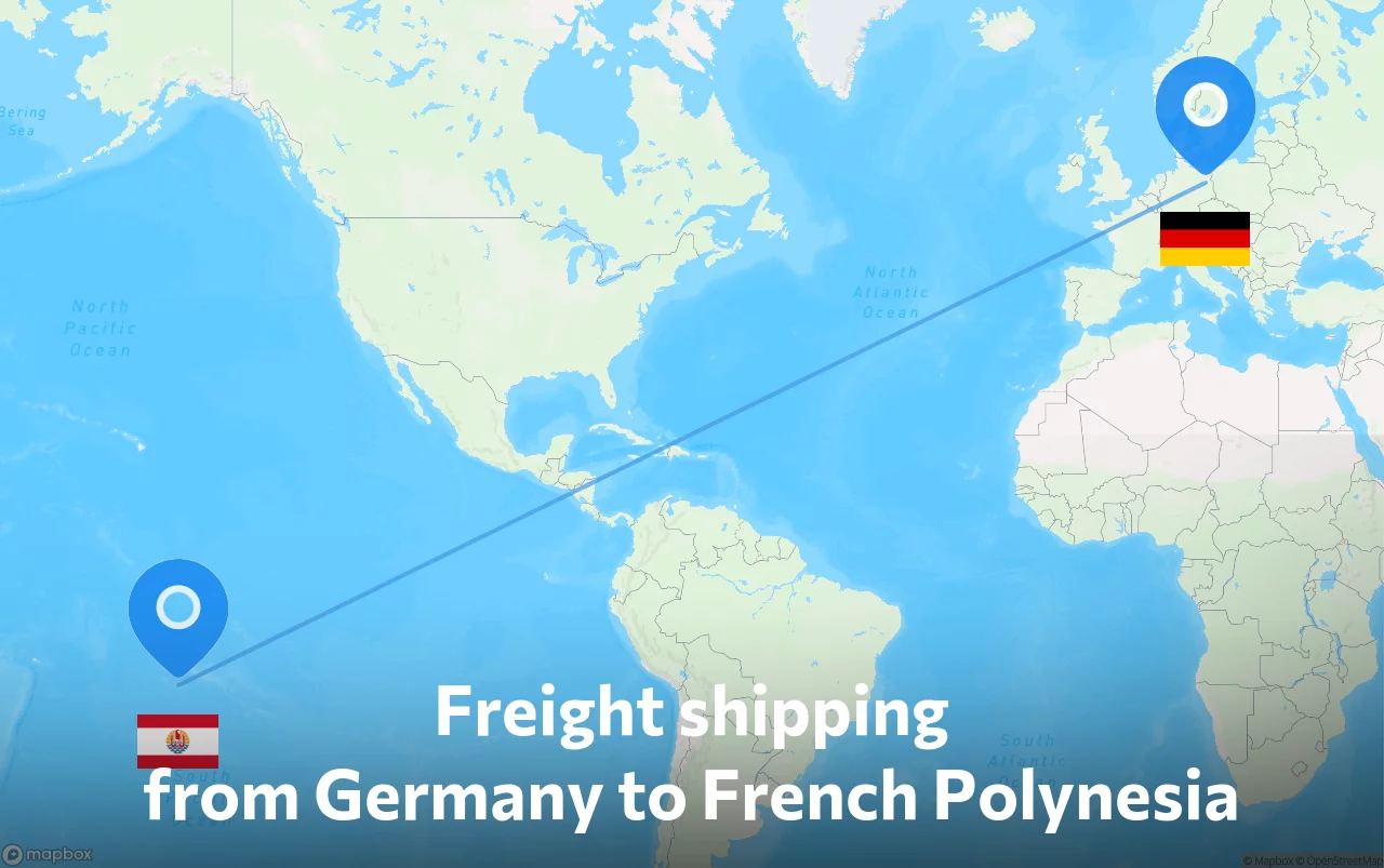 Shipping route from Germany to French Polynesia
