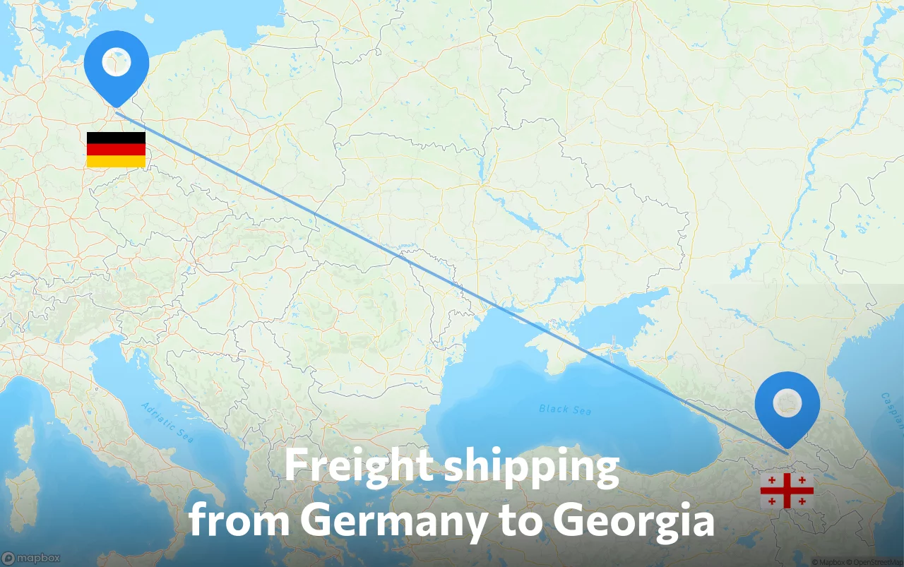 Shipping route from Germany to Georgia