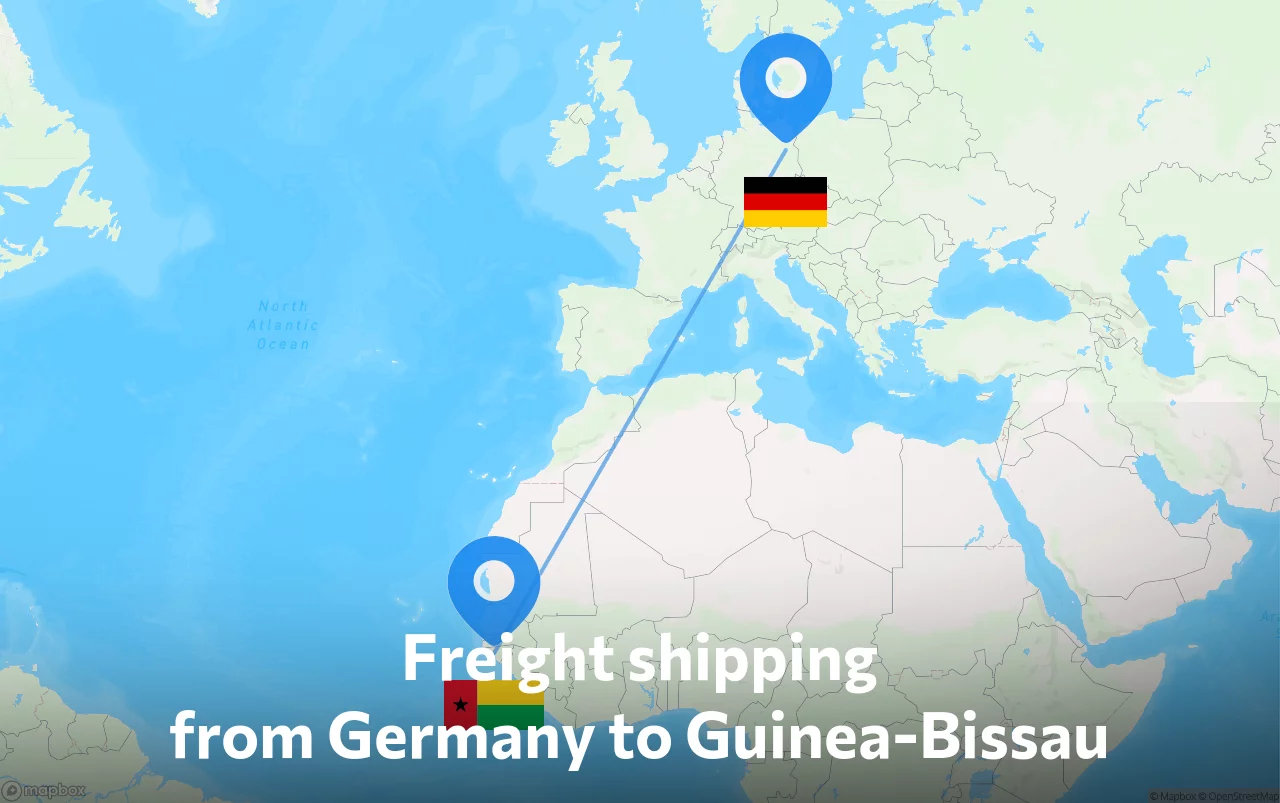 Shipping route from Germany to Guinea-Bissau