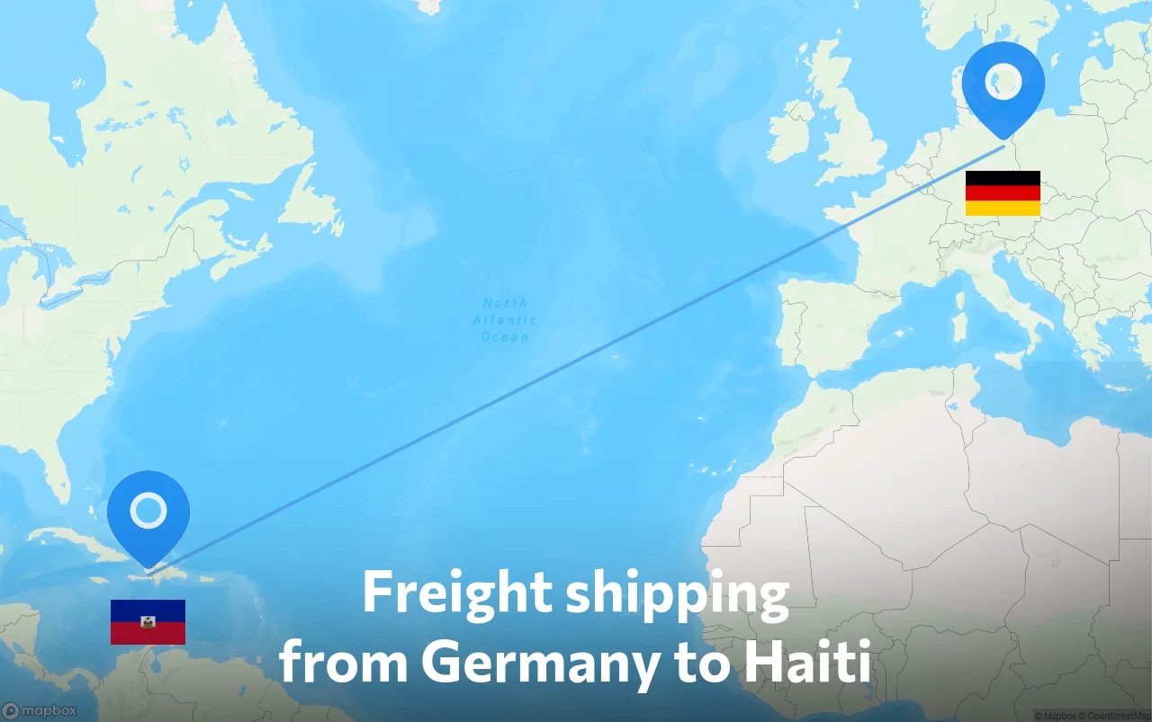 Shipping route from Germany to Haiti