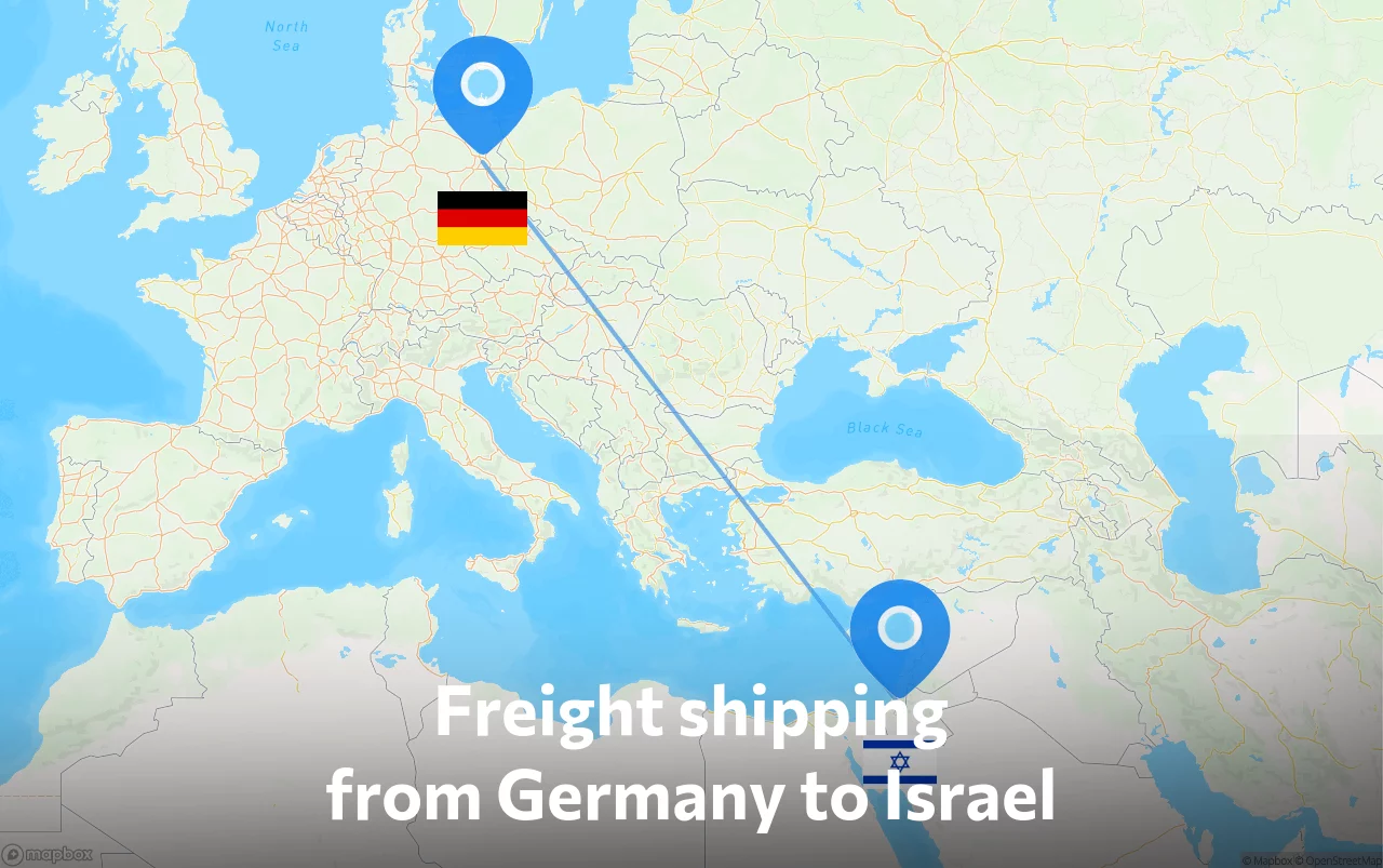 Shipping route from Germany to Israel