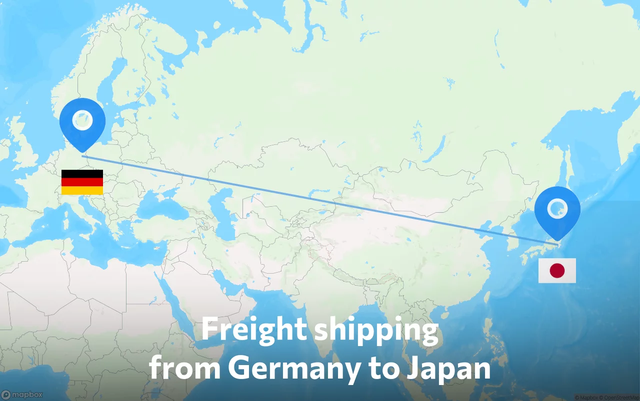 Shipping route from Germany to Japan