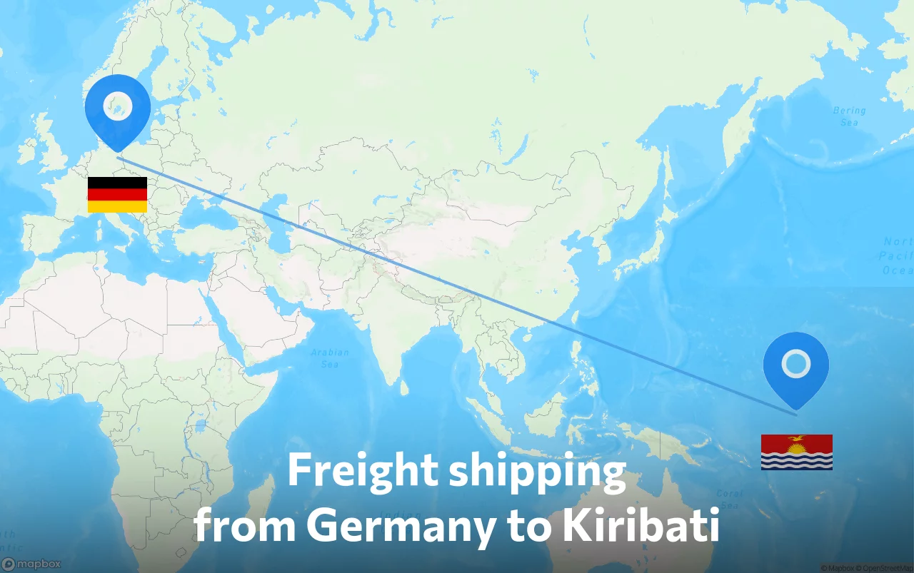 Shipping route from Germany to Kiribati