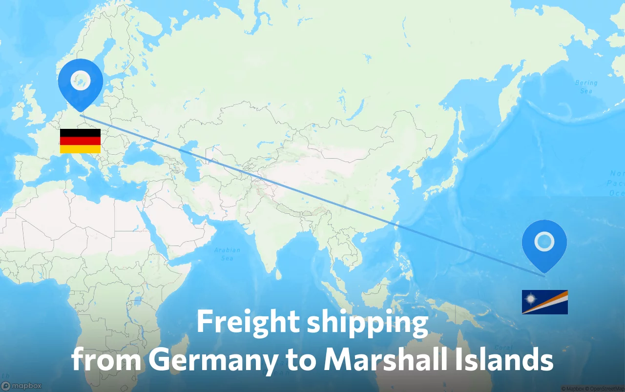 Shipping route from Germany to Marshall Islands