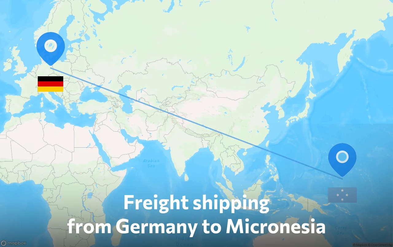 Shipping route from Germany to Micronesia