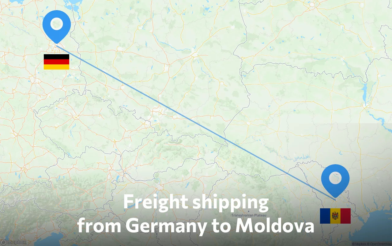 Shipping route from Germany to Moldova