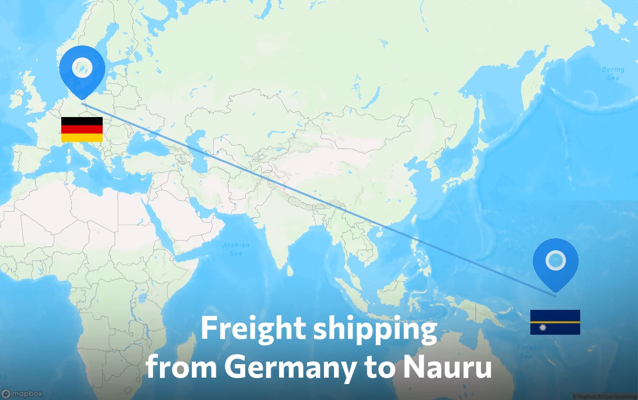 Shipping route from Germany to Nauru