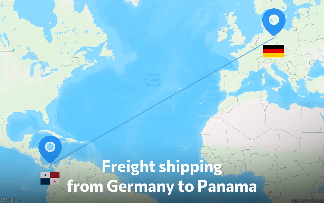 Shipping route from Germany to Panama