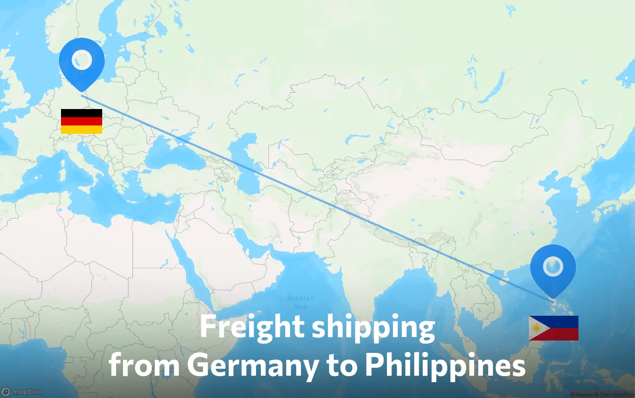 Shipping route from Germany to Philippines