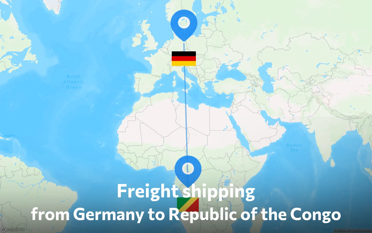 Shipping route from Germany to Republic of the Congo