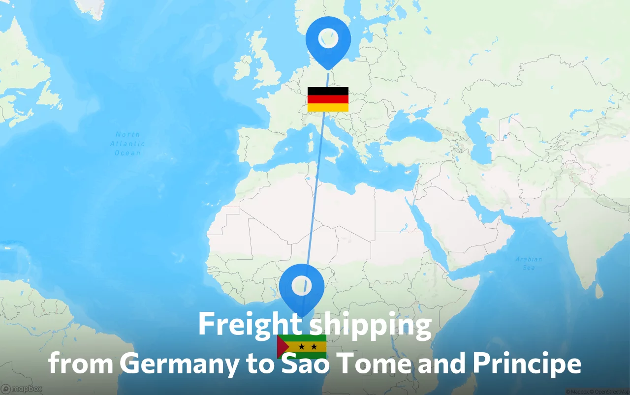 Shipping route from Germany to Sao Tome and Principe