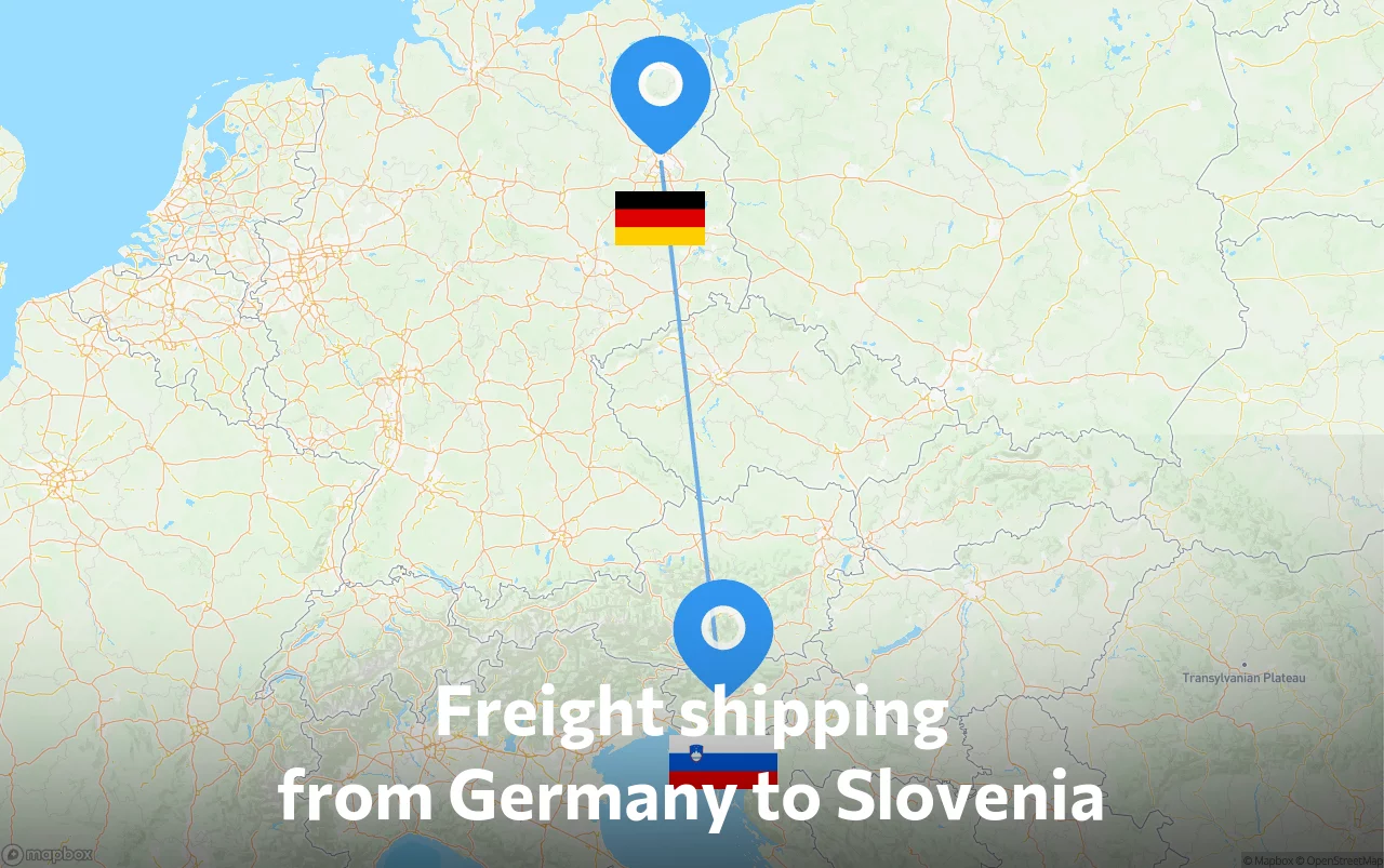 Shipping route from Germany to Slovenia