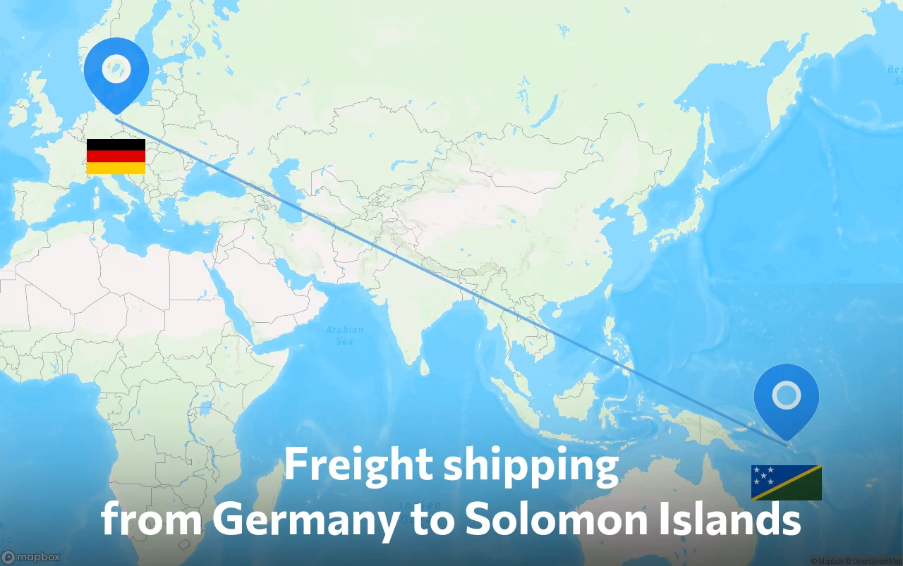 Shipping route from Germany to Solomon Islands