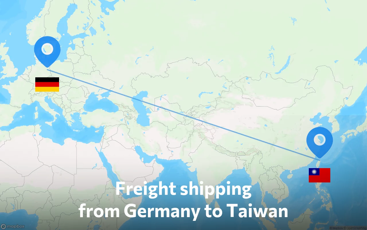 Shipping route from Germany to Taiwan