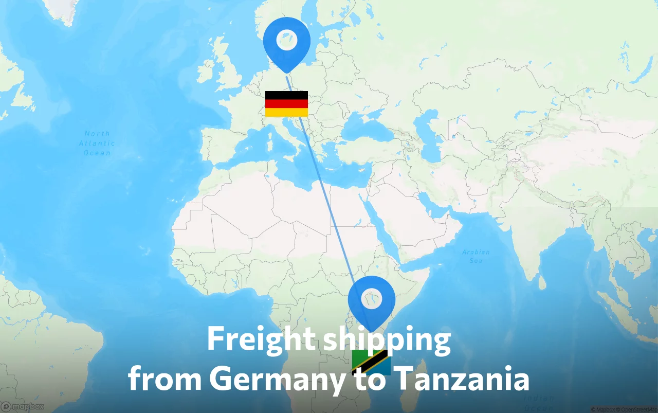 Shipping route from Germany to Tanzania