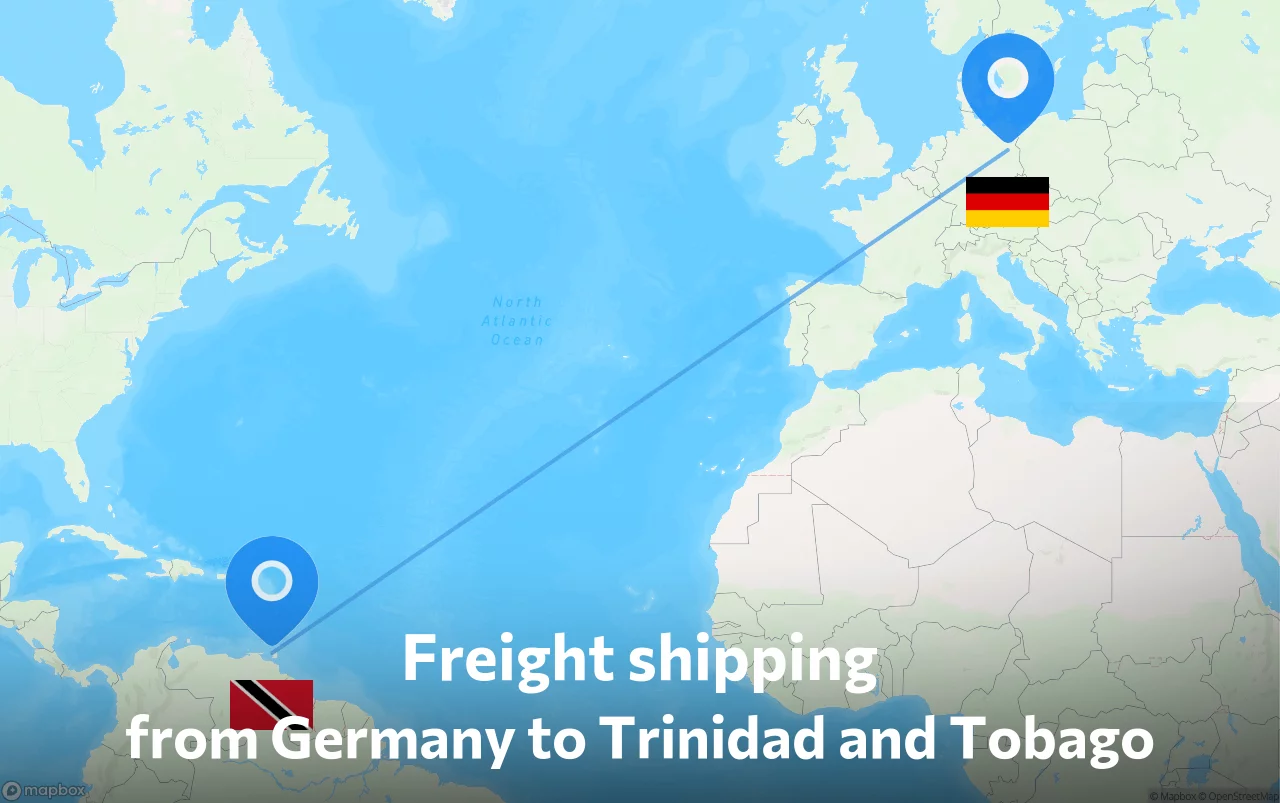 Shipping route from Germany to Trinidad and Tobago