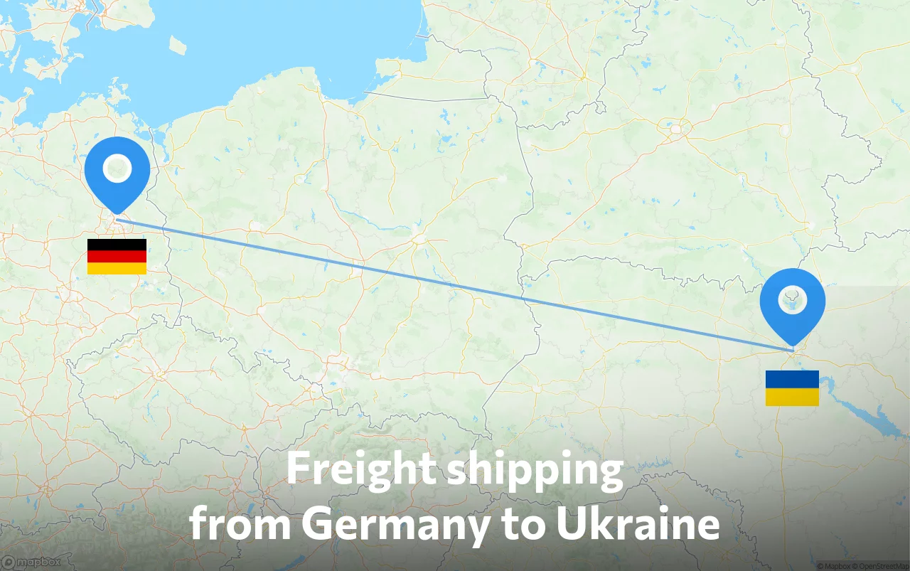 Shipping route from Germany to Ukraine