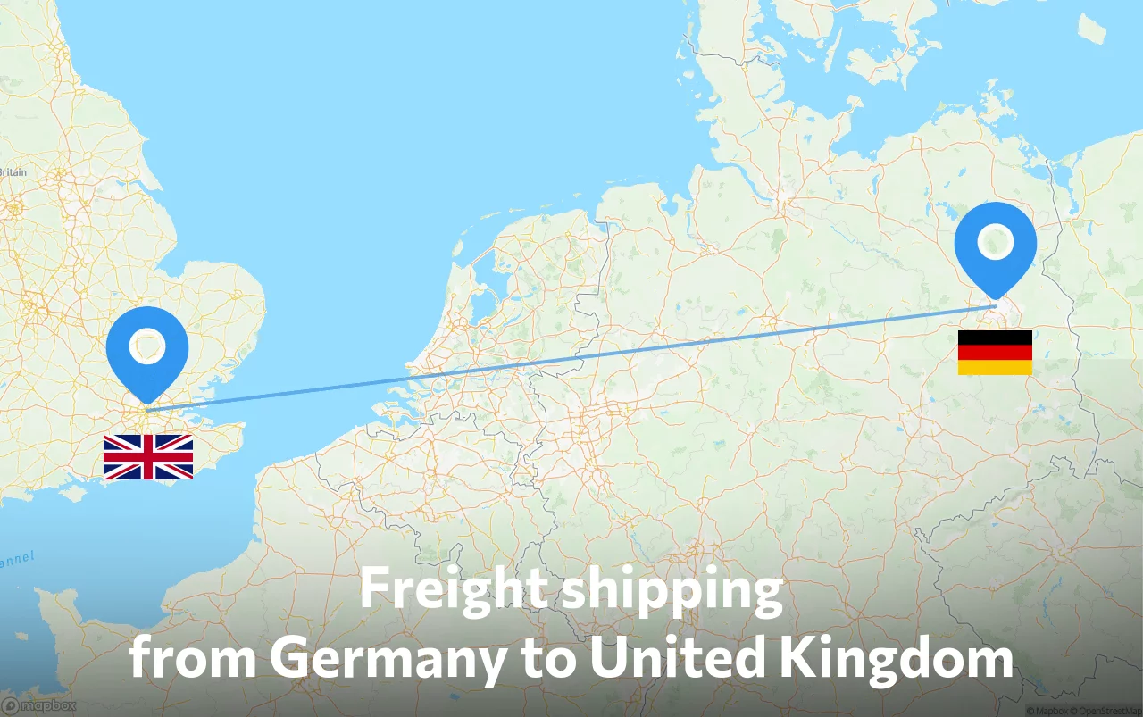 Shipping route from Germany to United Kingdom