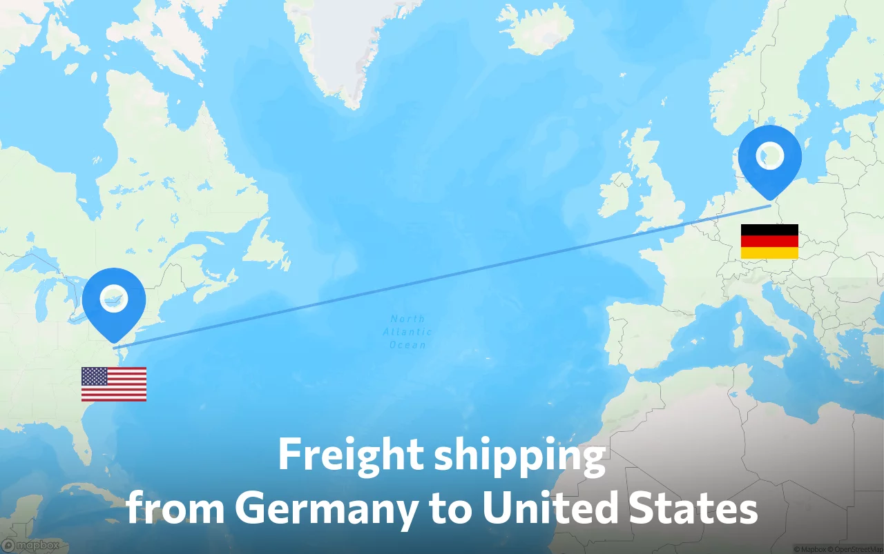 Shipping route from Germany to United States