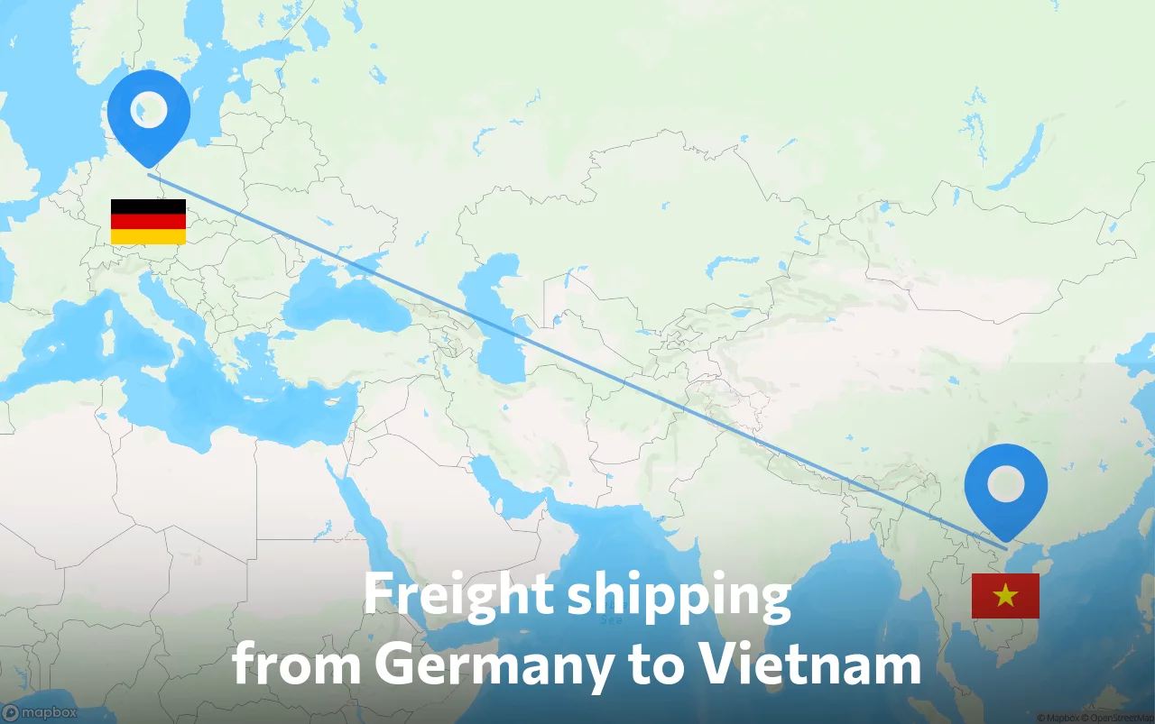 Shipping route from Germany to Vietnam