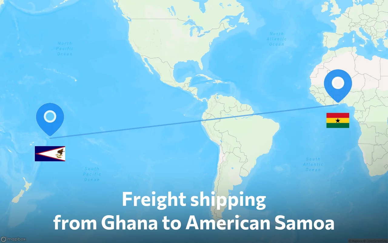 Shipping route from Ghana to American Samoa