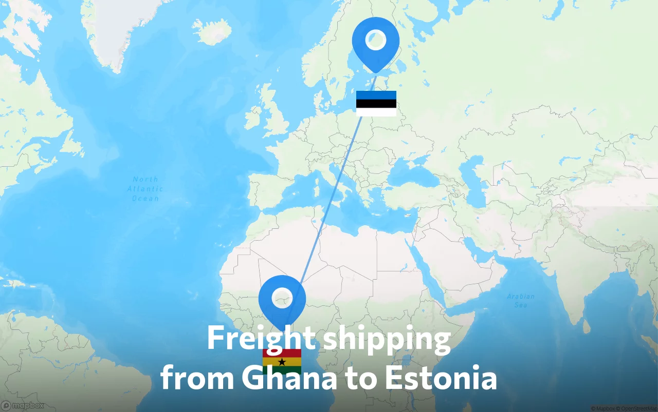 Shipping route from Ghana to Estonia