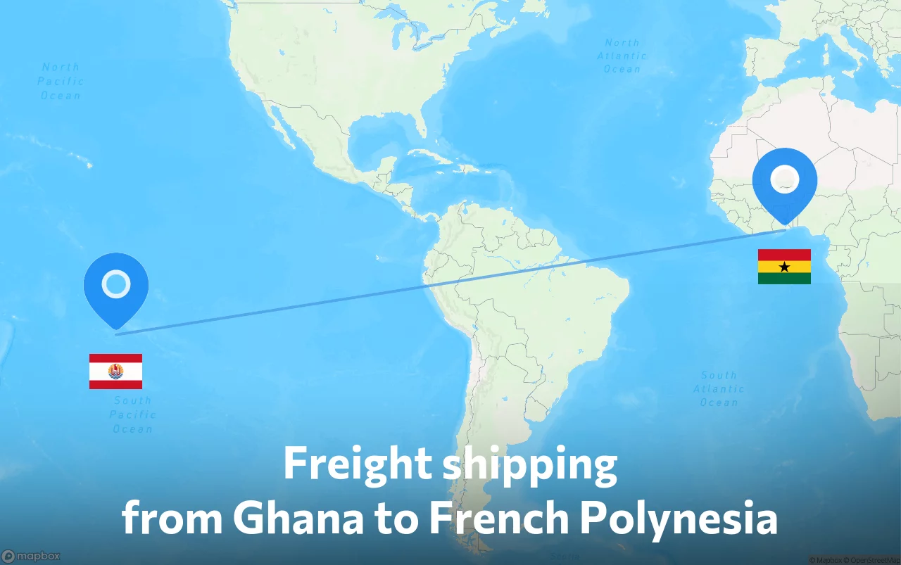 Shipping route from Ghana to French Polynesia