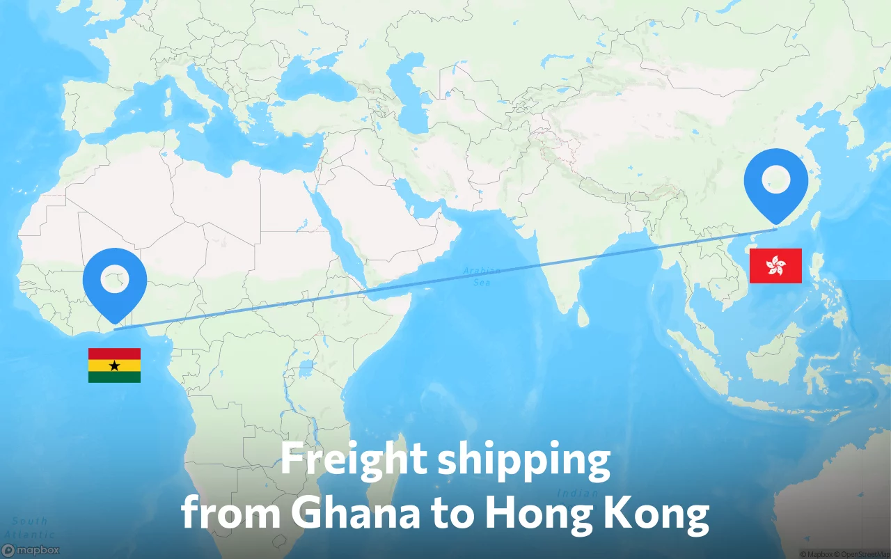 Shipping route from Ghana to Hong Kong