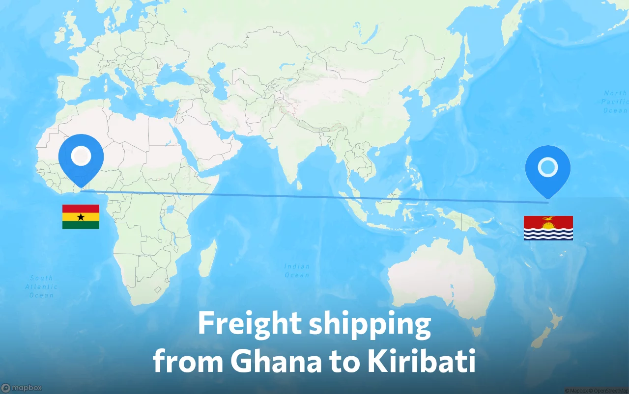 Shipping route from Ghana to Kiribati