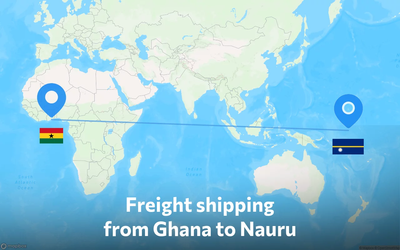 Shipping route from Ghana to Nauru