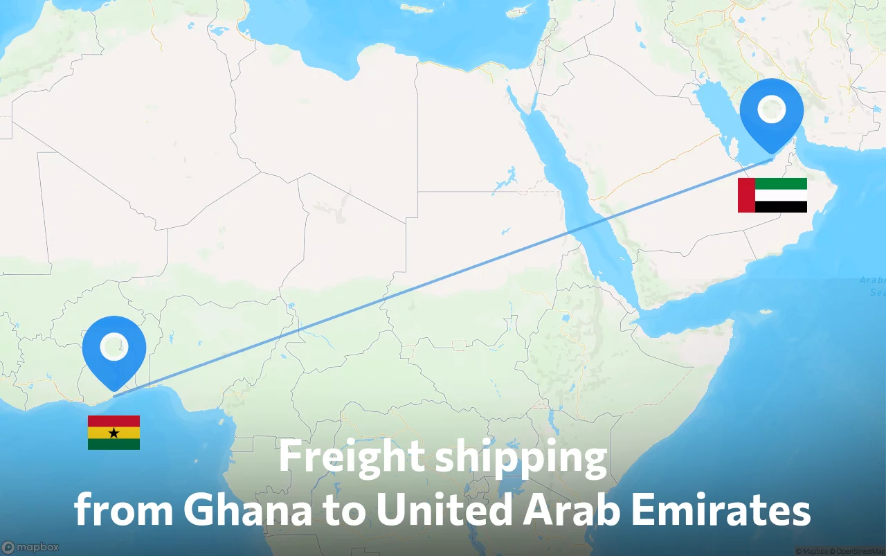 Shipping route from Ghana to United Arab Emirates